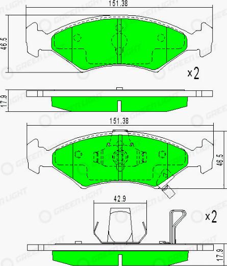 AutomotiveAdriado GLBP0351 - Тормозные колодки, дисковые, комплект autospares.lv