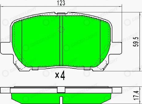 AutomotiveAdriado GLBP0309 - Тормозные колодки, дисковые, комплект autospares.lv