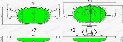 AutomotiveAdriado GLBP0311 - Тормозные колодки, дисковые, комплект autospares.lv