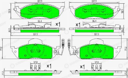 AutomotiveAdriado GLBP0296 - Тормозные колодки, дисковые, комплект autospares.lv