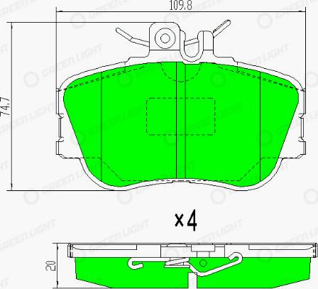 AutomotiveAdriado GLBP0240 - Тормозные колодки, дисковые, комплект autospares.lv