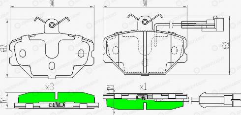 AutomotiveAdriado GLBP0256 - Тормозные колодки, дисковые, комплект autospares.lv