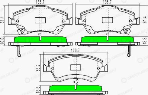 AutomotiveAdriado GLBP0268 - Тормозные колодки, дисковые, комплект autospares.lv