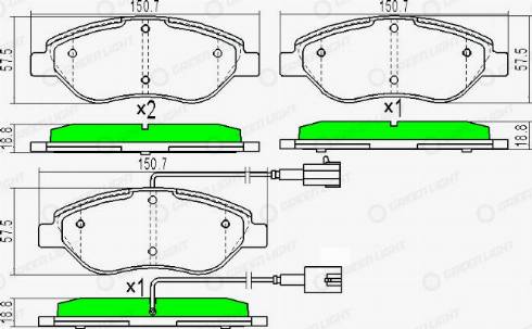 AutomotiveAdriado GLBP0279 - Тормозные колодки, дисковые, комплект autospares.lv