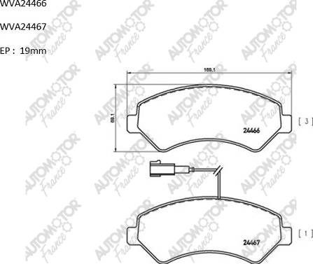 Automotor France PBP5464 - Тормозные колодки, дисковые, комплект autospares.lv