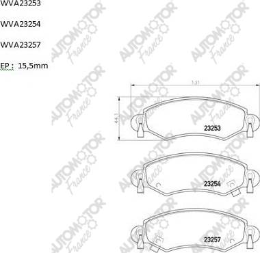 Automotor France PBP1248 - Тормозные колодки, дисковые, комплект autospares.lv