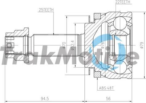 Autoteam G409128 - Шарнирный комплект, ШРУС, приводной вал autospares.lv