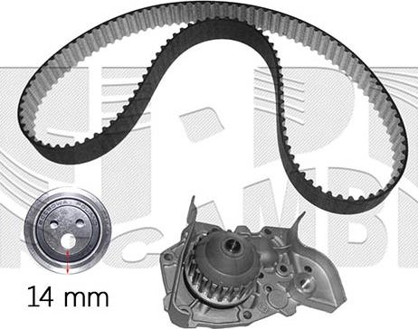 Autoteam KATW1663 - Водяной насос + комплект зубчатого ремня ГРМ autospares.lv