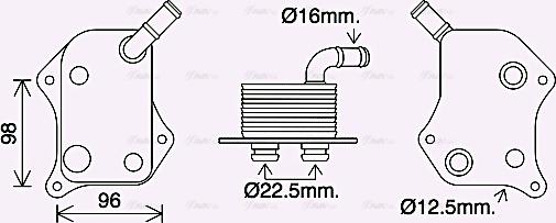 Ava Quality Cooling AI3414 - Масляный радиатор, двигательное масло autospares.lv