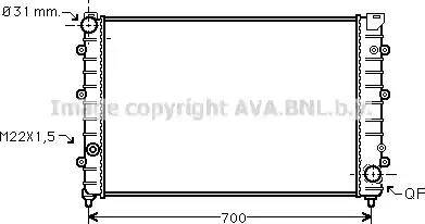 Ava Quality Cooling AI 2126 - Радиатор, охлаждение двигателя autospares.lv