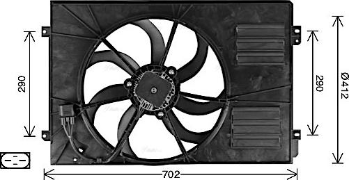 Ava Quality Cooling AI7523 - Вентилятор, охлаждение двигателя autospares.lv