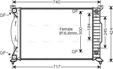 Ava Quality Cooling AIA2241 - Радиатор, охлаждение двигателя autospares.lv