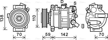 Ava Quality Cooling AIK401 - Компрессор кондиционера autospares.lv