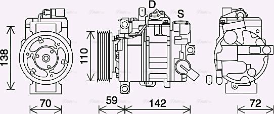 Ava Quality Cooling AIK411 - Компрессор кондиционера autospares.lv