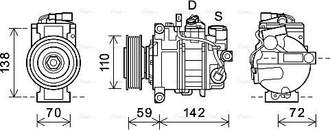 Ava Quality Cooling AIAK396 - Компрессор кондиционера autospares.lv