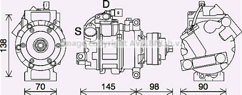 Ava Quality Cooling AIK423 - Компрессор кондиционера autospares.lv