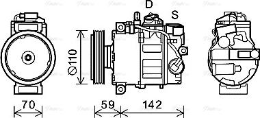 Ava Quality Cooling AIK380 - Компрессор кондиционера autospares.lv