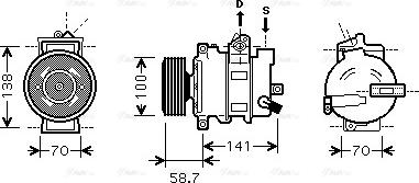 Ava Quality Cooling AI K287 - Компрессор кондиционера autospares.lv