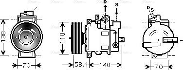 Ava Quality Cooling AI K274 - Компрессор кондиционера autospares.lv