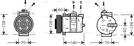 Ava Quality Cooling AUAK050 - Компрессор кондиционера autospares.lv