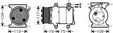 Ava Quality Cooling AUAK185 - Компрессор кондиционера autospares.lv