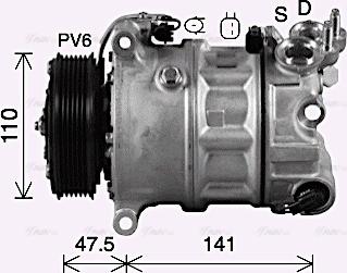 Ava Quality Cooling AUAK341 - Компрессор кондиционера autospares.lv