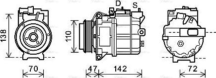 Ava Quality Cooling AUAK208 - Компрессор кондиционера autospares.lv