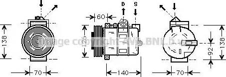 Ava Quality Cooling AU K050 - Компрессор кондиционера autospares.lv