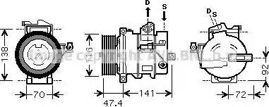 Ava Quality Cooling AU K188 - Компрессор кондиционера autospares.lv