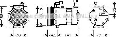 Ava Quality Cooling AU K171 - Компрессор кондиционера autospares.lv