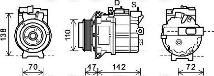 Ava Quality Cooling AUK208 - Компрессор кондиционера autospares.lv