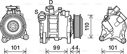 Ava Quality Cooling BWAK498 - Компрессор кондиционера autospares.lv