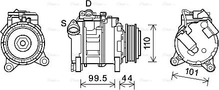 Ava Quality Cooling BWK492 - Компрессор кондиционера autospares.lv