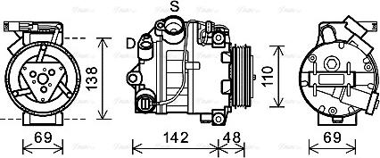 Ava Quality Cooling BWAK443 - Компрессор кондиционера autospares.lv