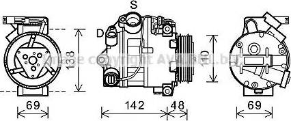 Ava Quality Cooling BWK443 - Компрессор кондиционера autospares.lv