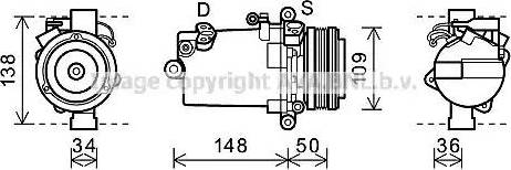 Ava Quality Cooling BWK408 - Компрессор кондиционера autospares.lv