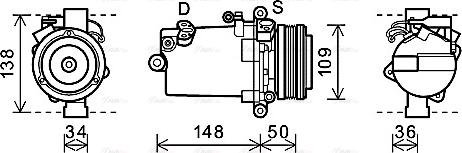 Ava Quality Cooling BWAK408 - Компрессор кондиционера autospares.lv