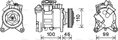 Ava Quality Cooling BWAK489 - Компрессор кондиционера autospares.lv