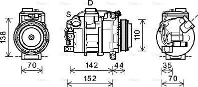 Ava Quality Cooling BWAK423 - Компрессор кондиционера autospares.lv