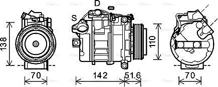 Ava Quality Cooling BWAK427 - Компрессор кондиционера autospares.lv