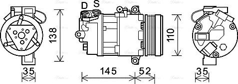 Ava Quality Cooling BWAK545 - Компрессор кондиционера autospares.lv