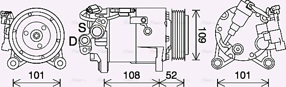 Ava Quality Cooling BWAK566 - Компрессор кондиционера autospares.lv