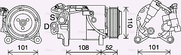 Ava Quality Cooling BWAK567 - Компрессор кондиционера autospares.lv