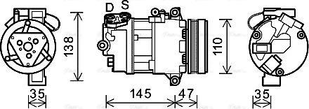 Ava Quality Cooling BWAK395 - Компрессор кондиционера autospares.lv