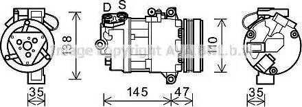 Ava Quality Cooling BWK395 - Компрессор кондиционера autospares.lv