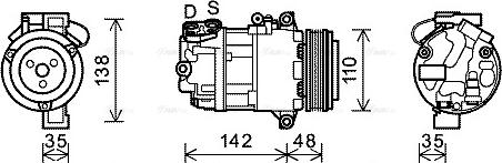 Ava Quality Cooling BWAK390 - Компрессор кондиционера autospares.lv