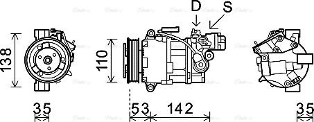 Ava Quality Cooling BWAK393 - Компрессор кондиционера autospares.lv