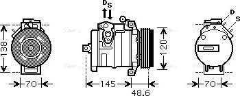 Ava Quality Cooling BWAK345 - Компрессор кондиционера autospares.lv