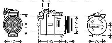 Ava Quality Cooling BWAK318 - Компрессор кондиционера autospares.lv