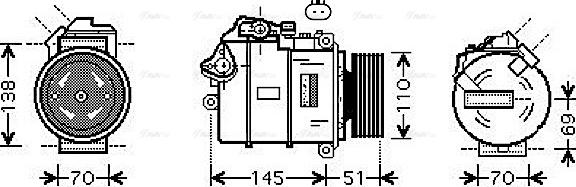 Ava Quality Cooling BWAK384 - Компрессор кондиционера autospares.lv